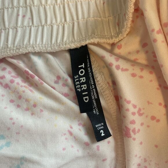 Torrid Sleep Pale Pink & Blue Speckled Lightweight Cozy Pajama Pants Size 2 - Picture 7 of 8